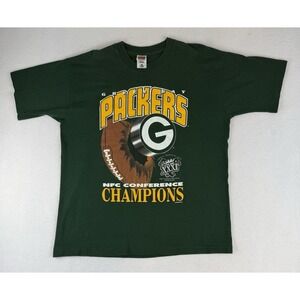 Green Bay Packers T-Shirt Men's XL  NFC Conference Champs 1997 Single Stitch Vtg